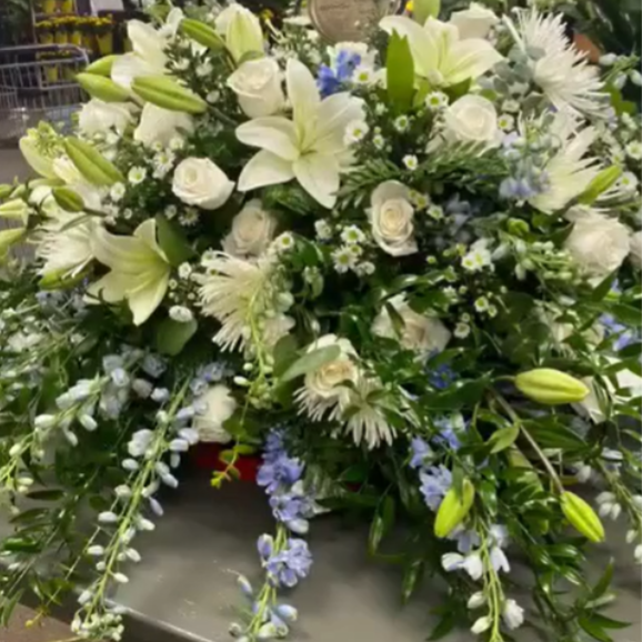 funeral casket spread